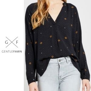 Gentle Fawn Midnight Spaced Geo Meadow Blouse, Size XS